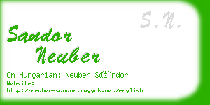 sandor neuber business card